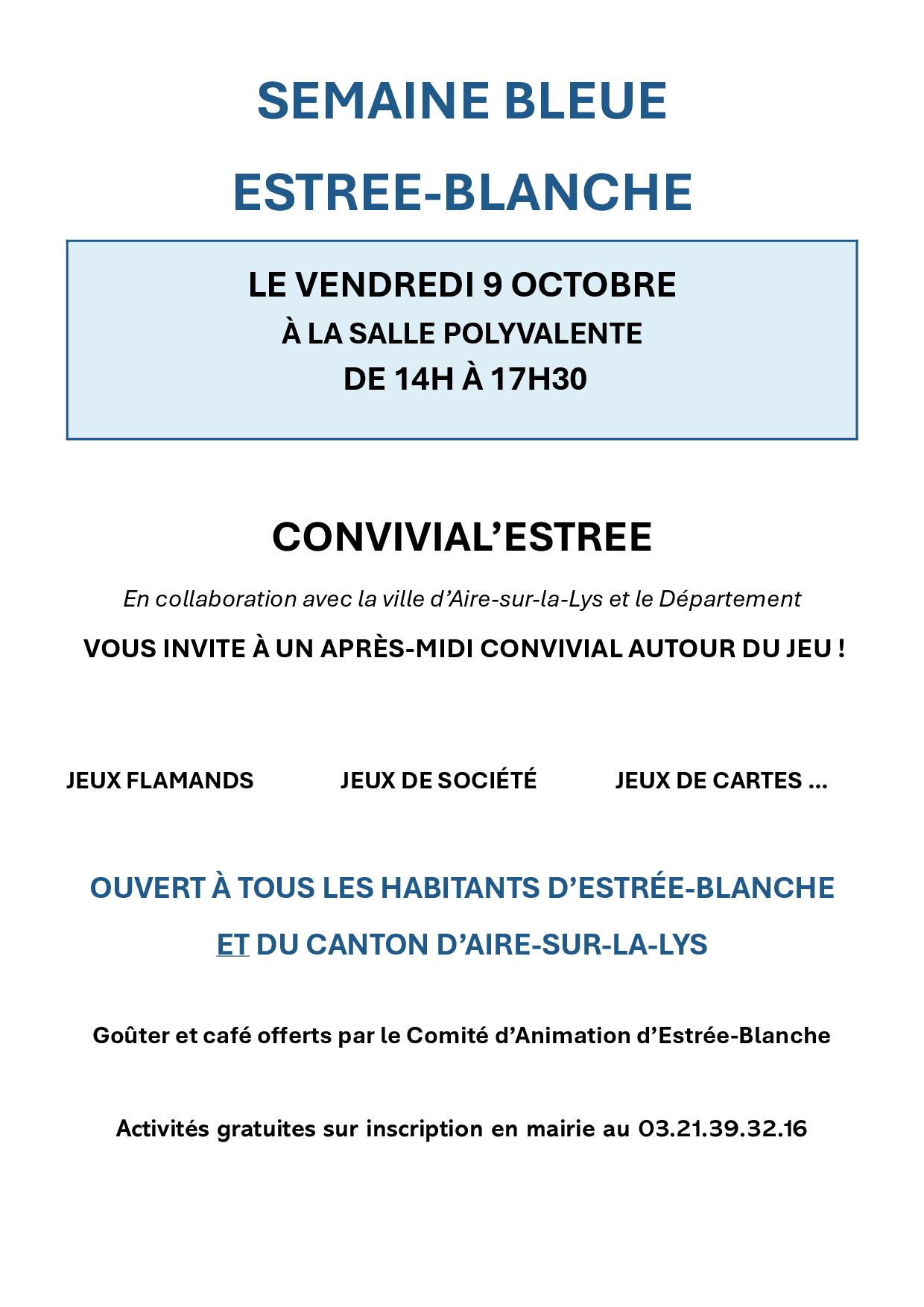 Affiche semaine bleue à ESTREE-BLANCHE